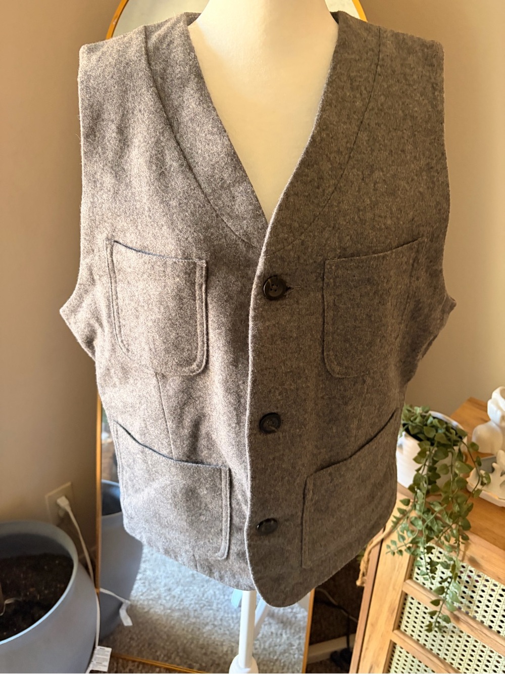 Levi’s Gray Wool Blend Utility Vest - Unbranded